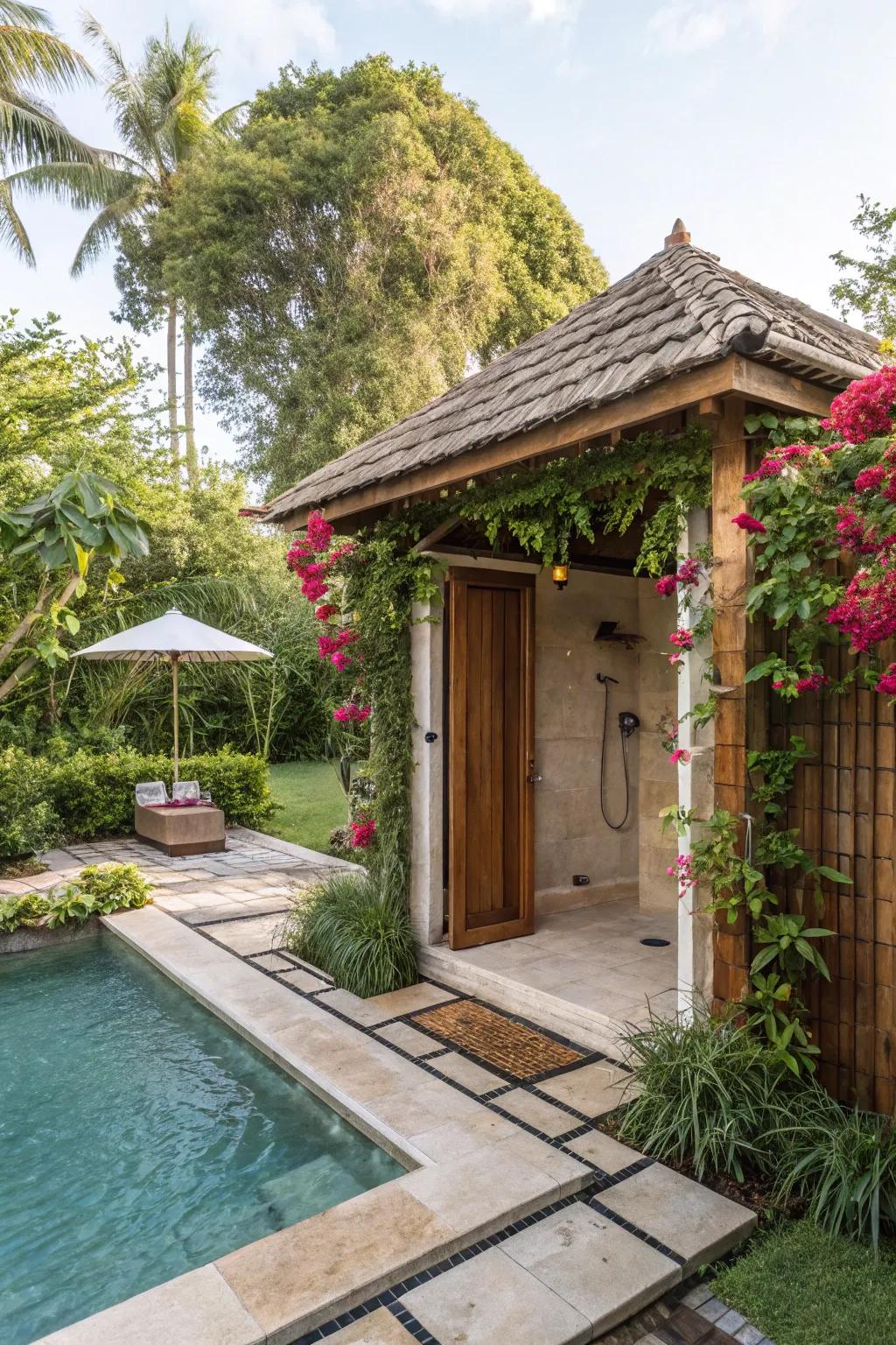 Enjoy a refreshing shower under the open sky