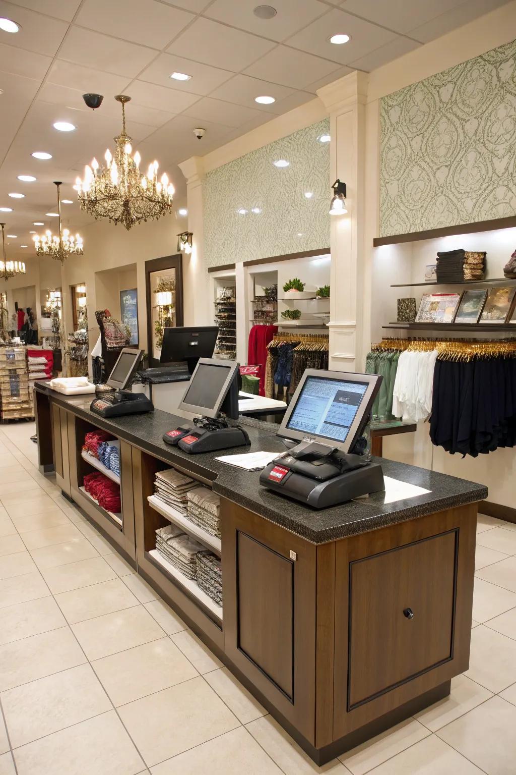 A well-designed checkout area ensures a positive lasting impression.