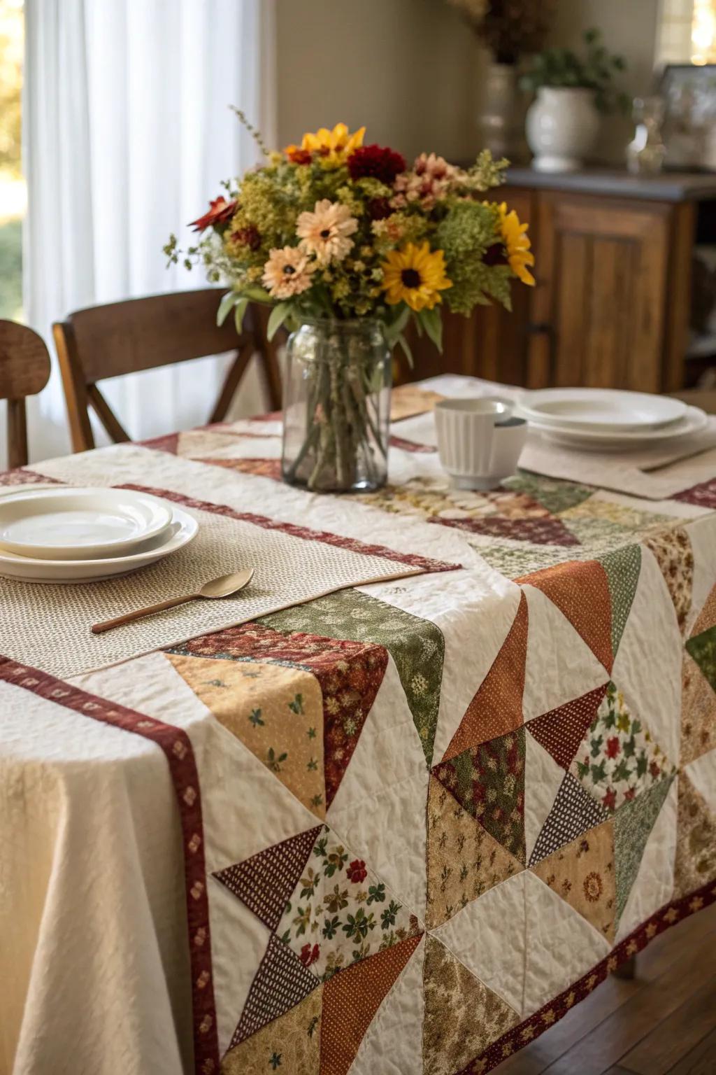 Quilts add warmth and comfort to any dining experience.