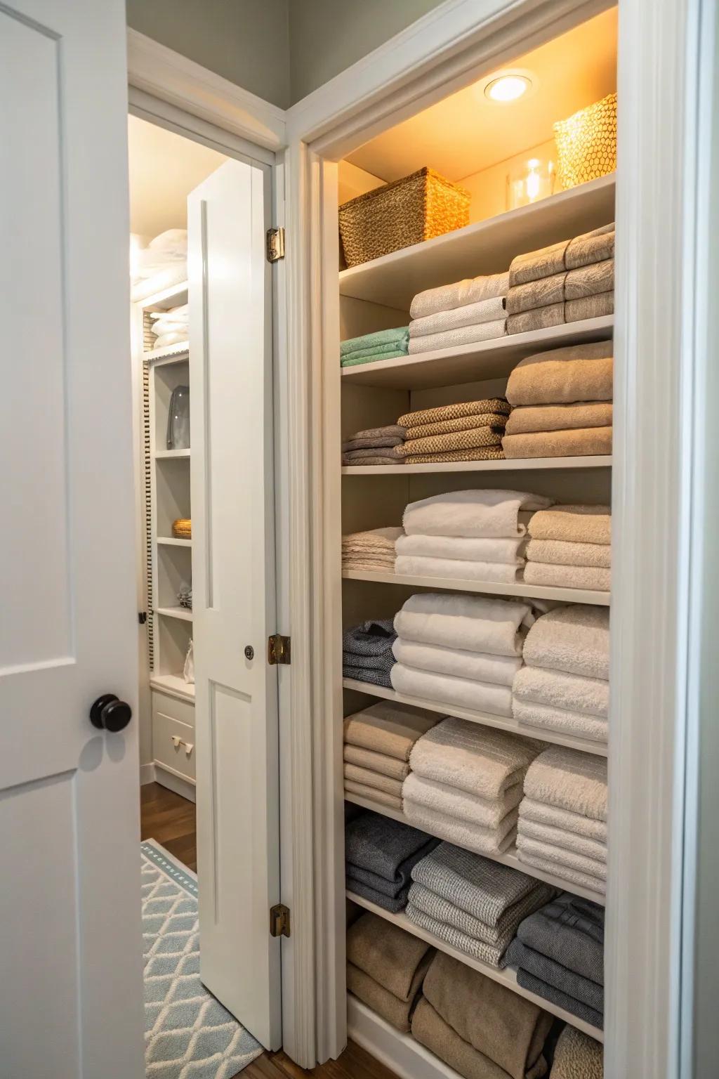 Expand towel storage beyond the bathroom.