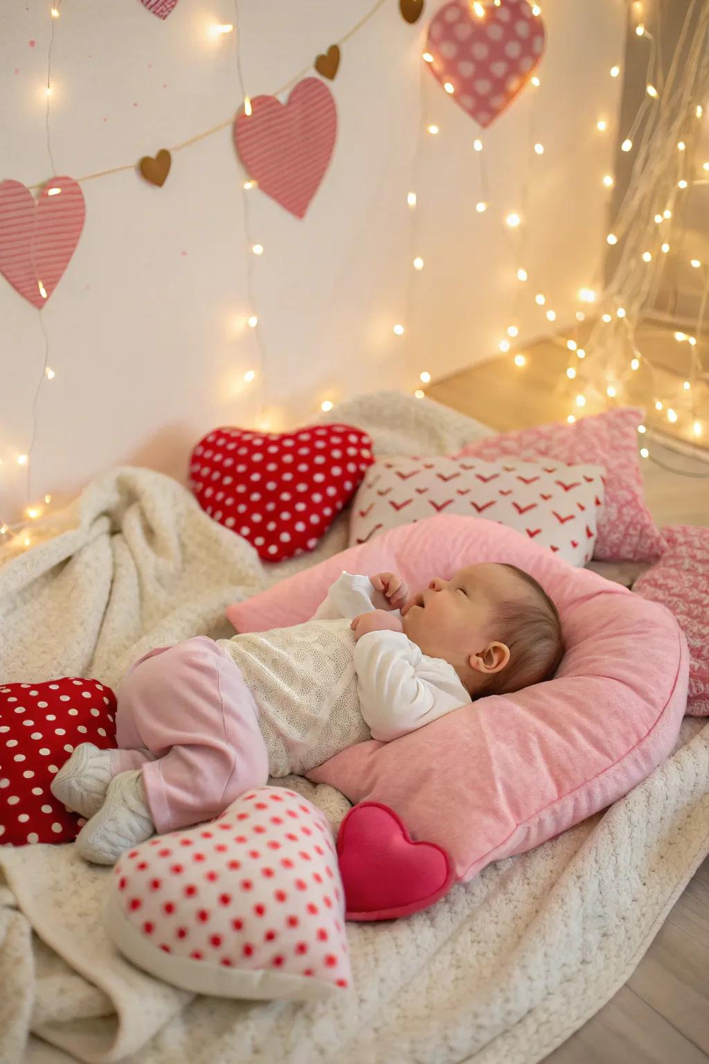 A heart-filled setting to capture your baby's first month.