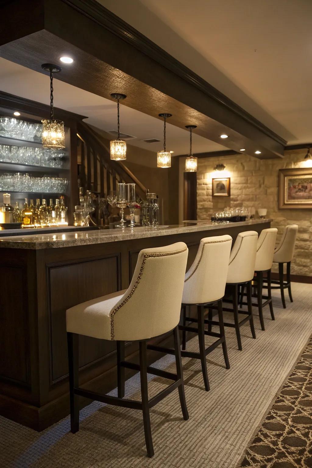 Elevate your entertaining space with a chic home bar setup.