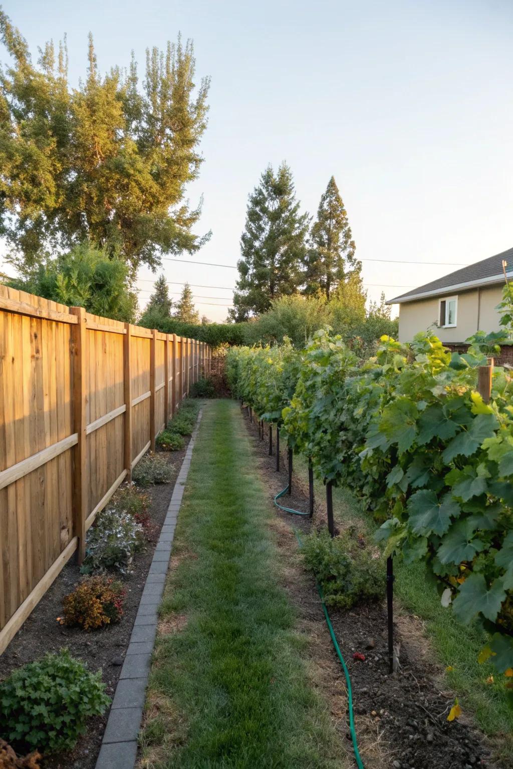 Space-efficient vineyard rows for any backyard size.