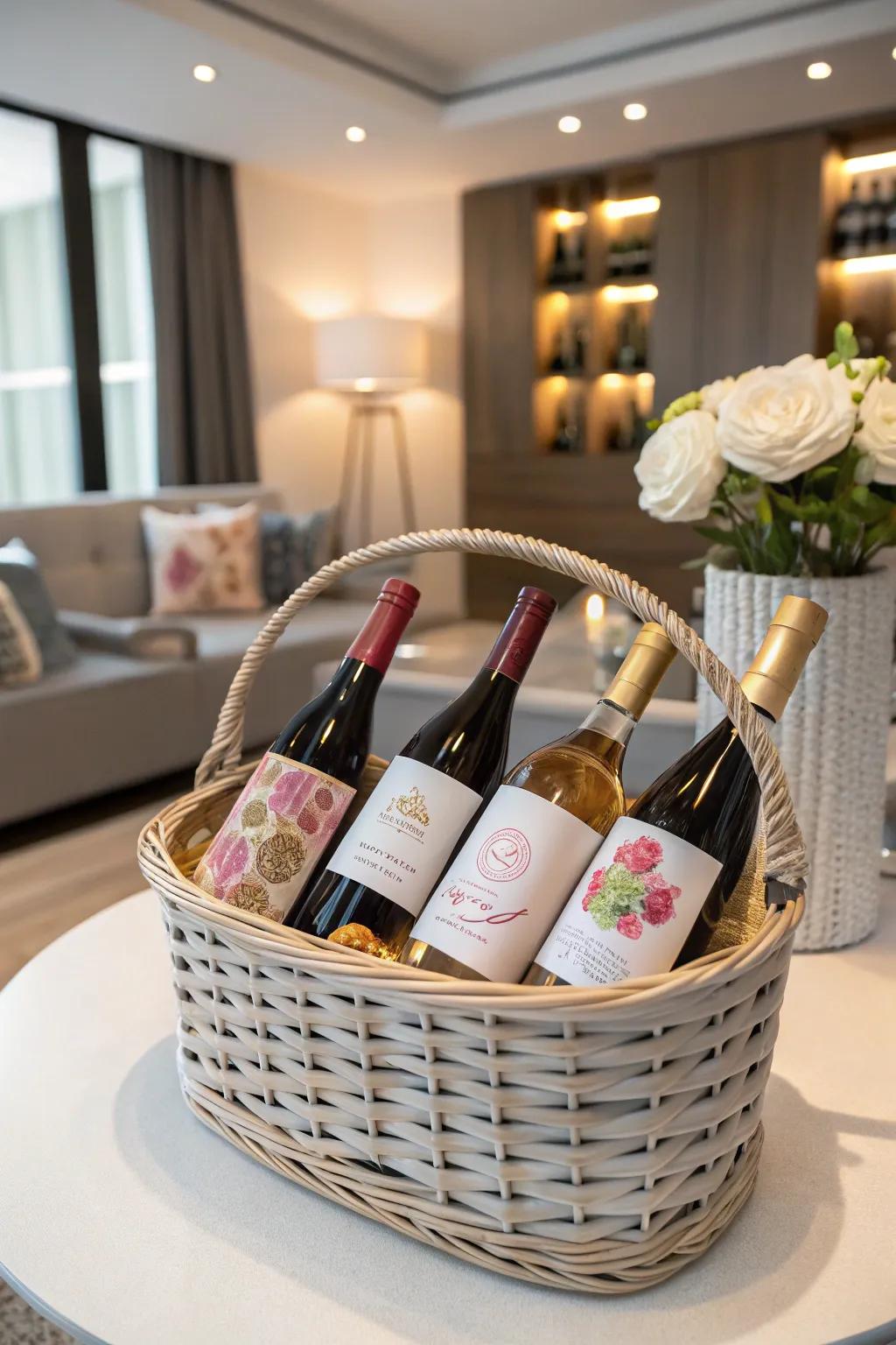 An elegant wine selection personalized for a special touch.