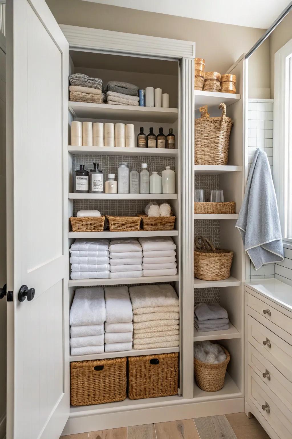 Make the most of your closet's height with vertical storage.