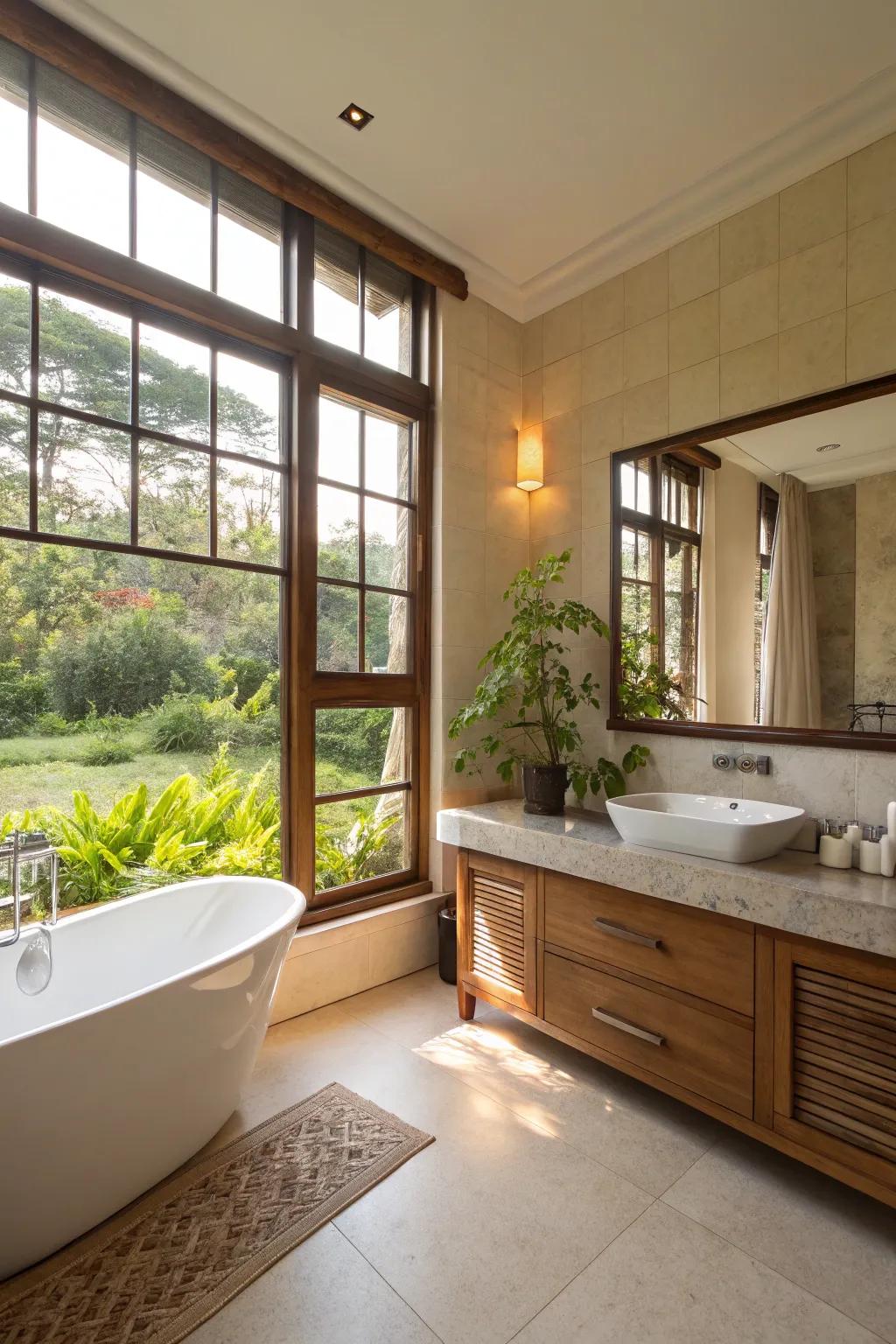 A bright and airy bathroom filled with natural light.