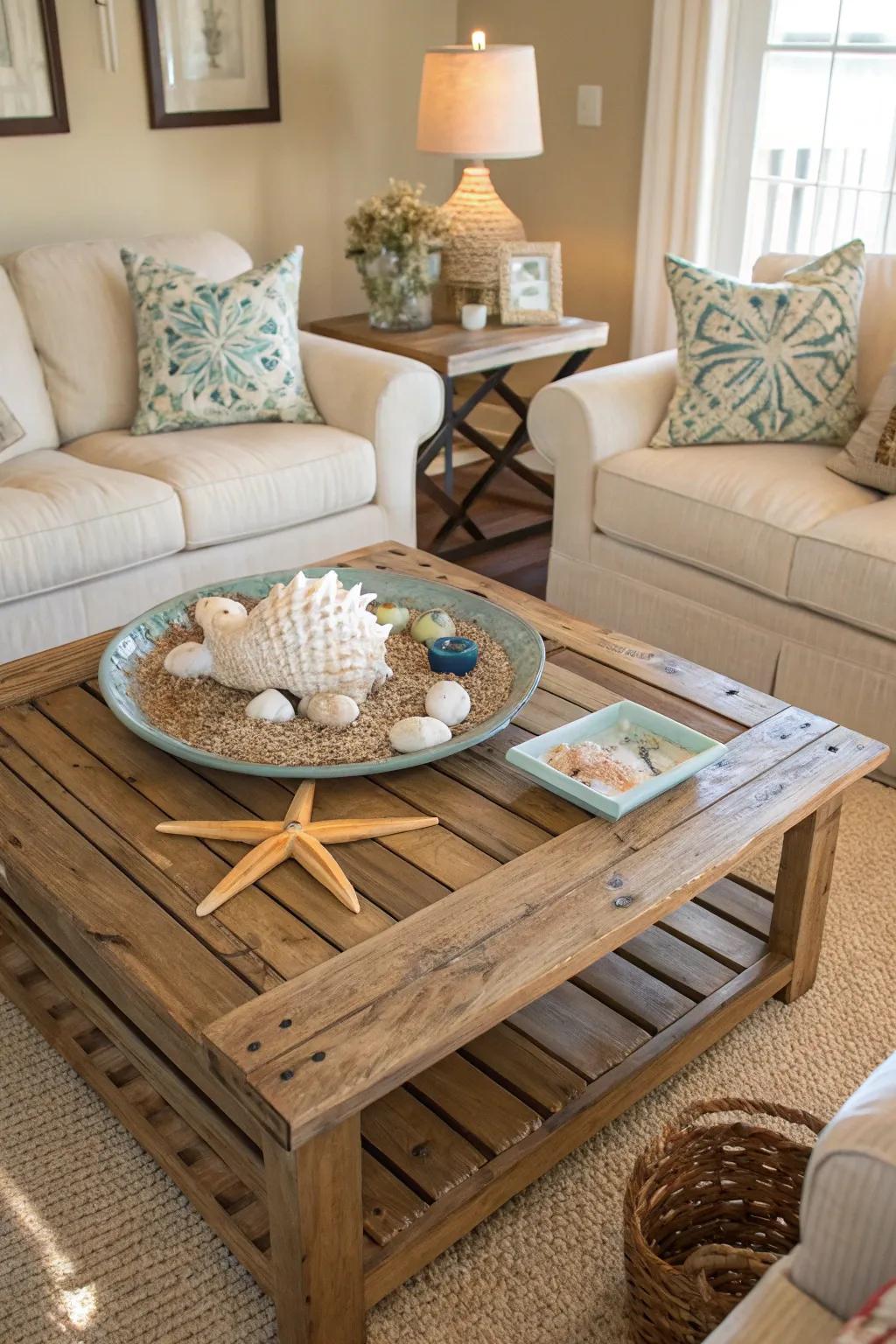 Natural wood elements bring in warmth and a coastal feel.