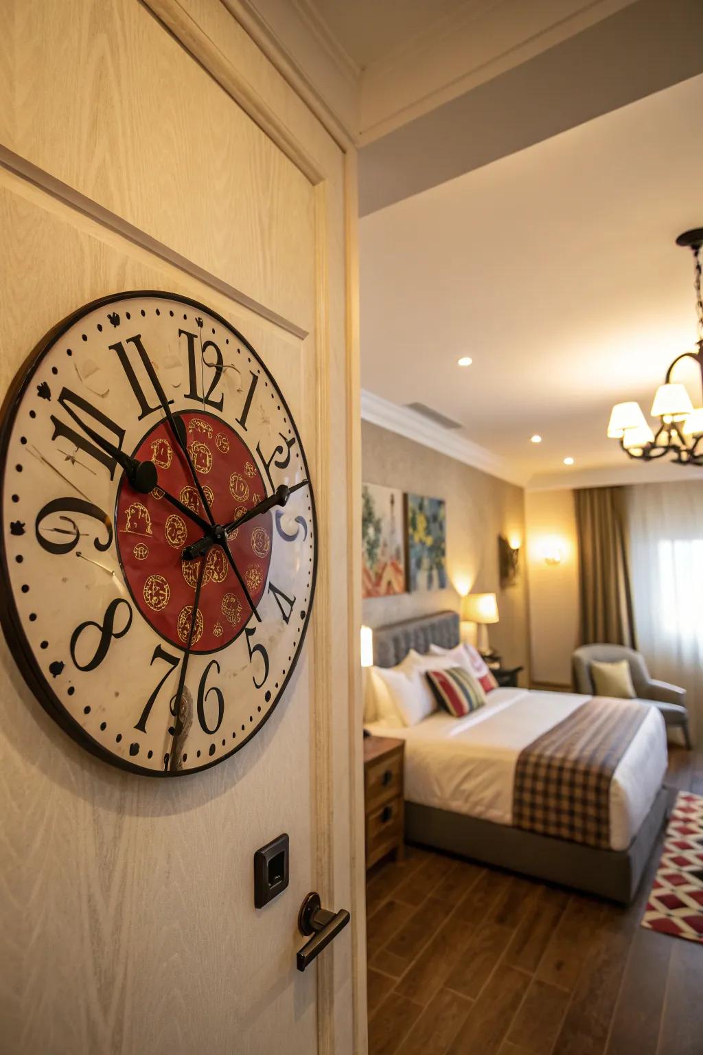 Combine functionality and art with an artistic wall clock.