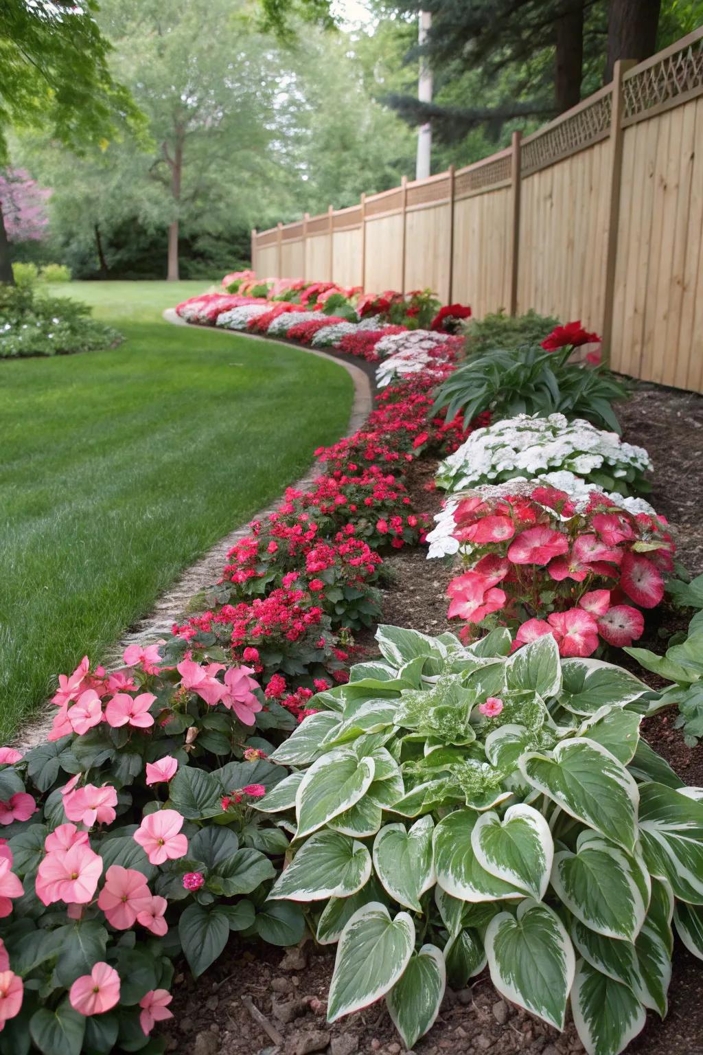 Begonias and hostas make a perfect pair for a textured garden.