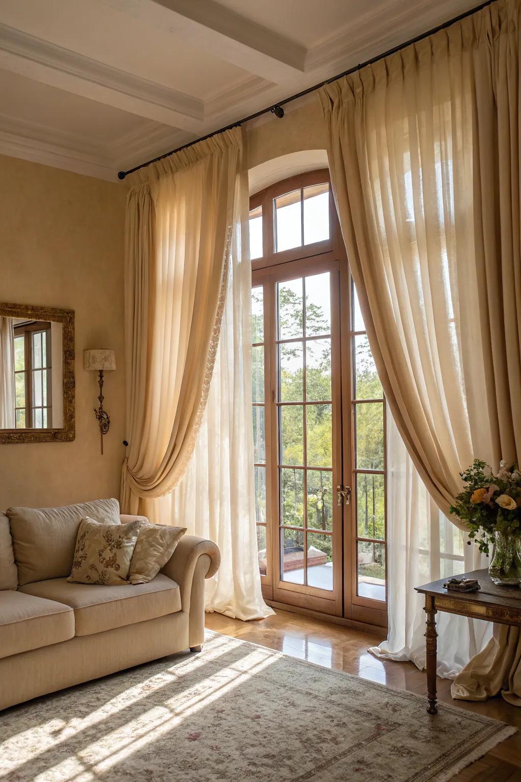 Natural light enhances the beauty of beige.