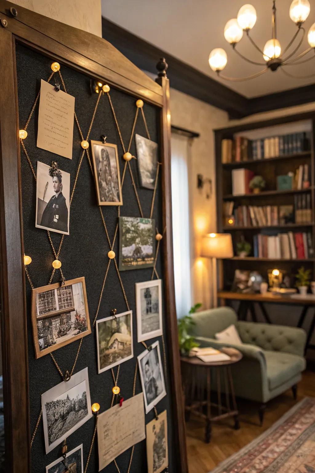 Bring a touch of nostalgia to your space with vintage charm on your bulletin board.