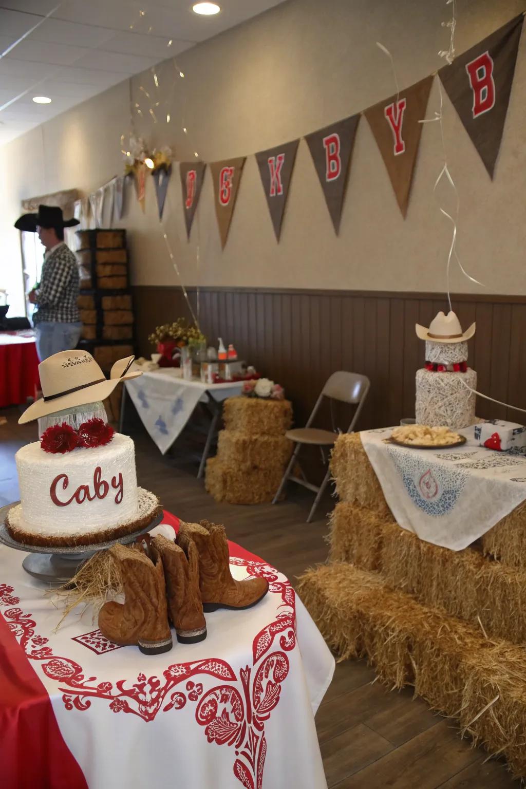 Rustic cowboy-themed baby shower bringing the wild west to your celebration