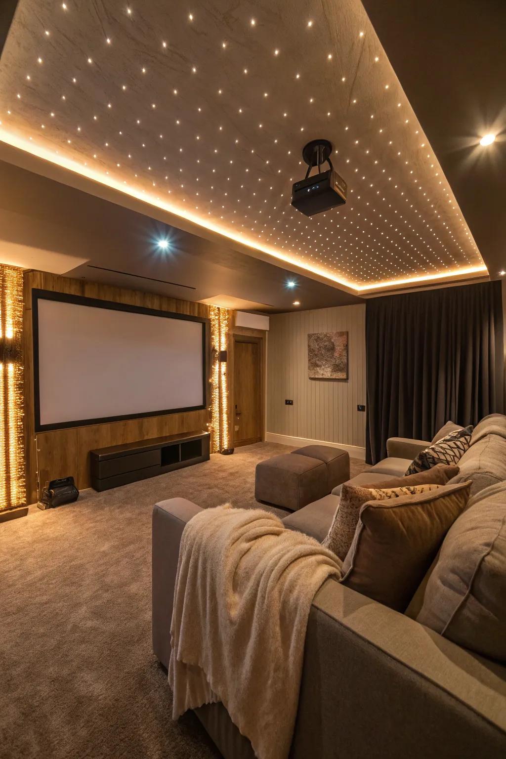 Intimate lighting transforms your cinema room into a cozy haven.