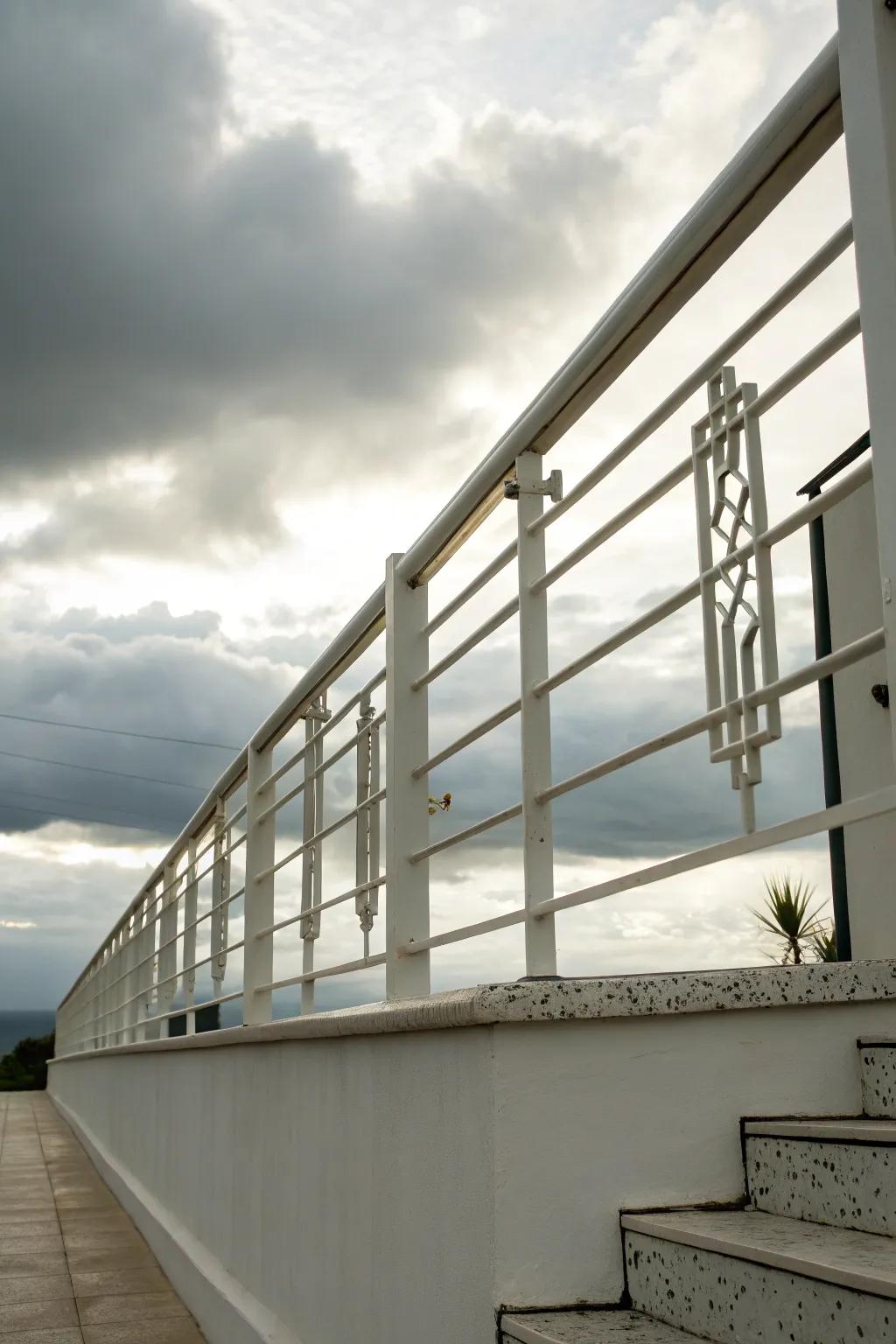 Sleek geometric designs in a minimalist Craftsman railing.