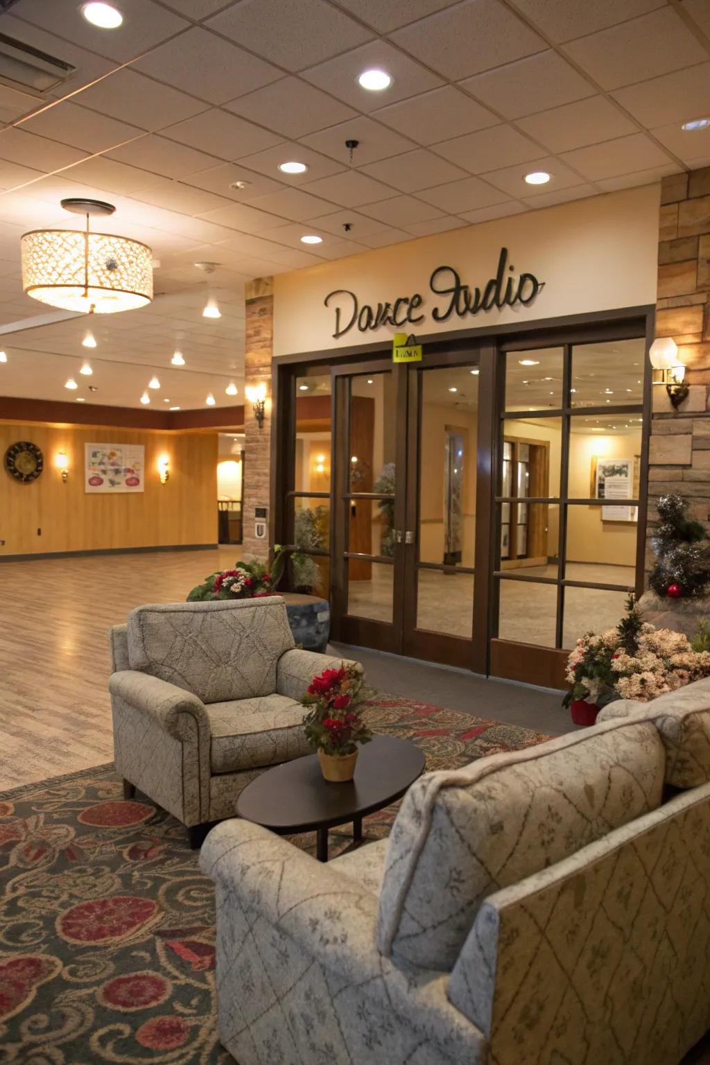 Cozy seating transforms the lobby into an inviting space.