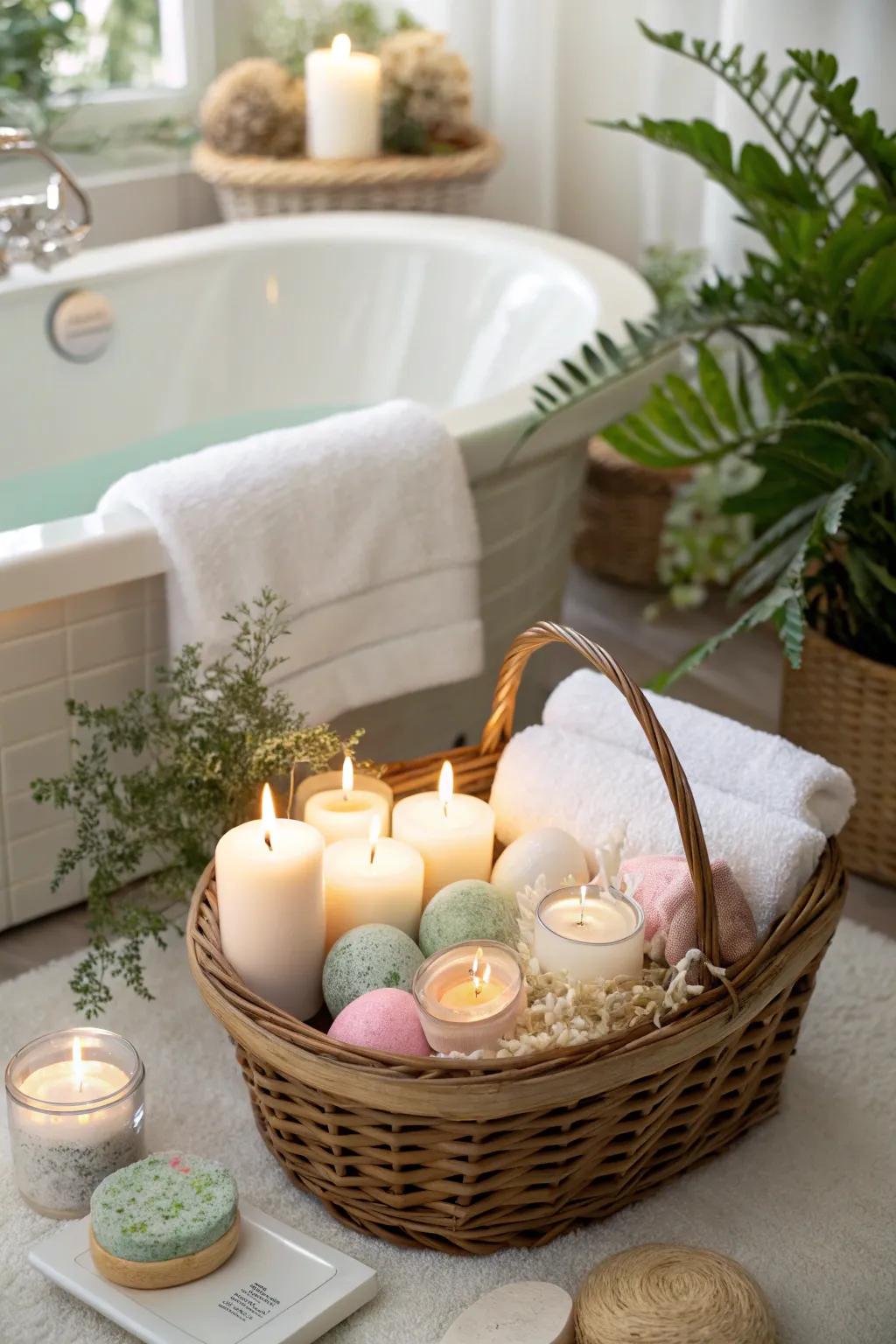 Create a spa day at home with a relaxing Easter basket.