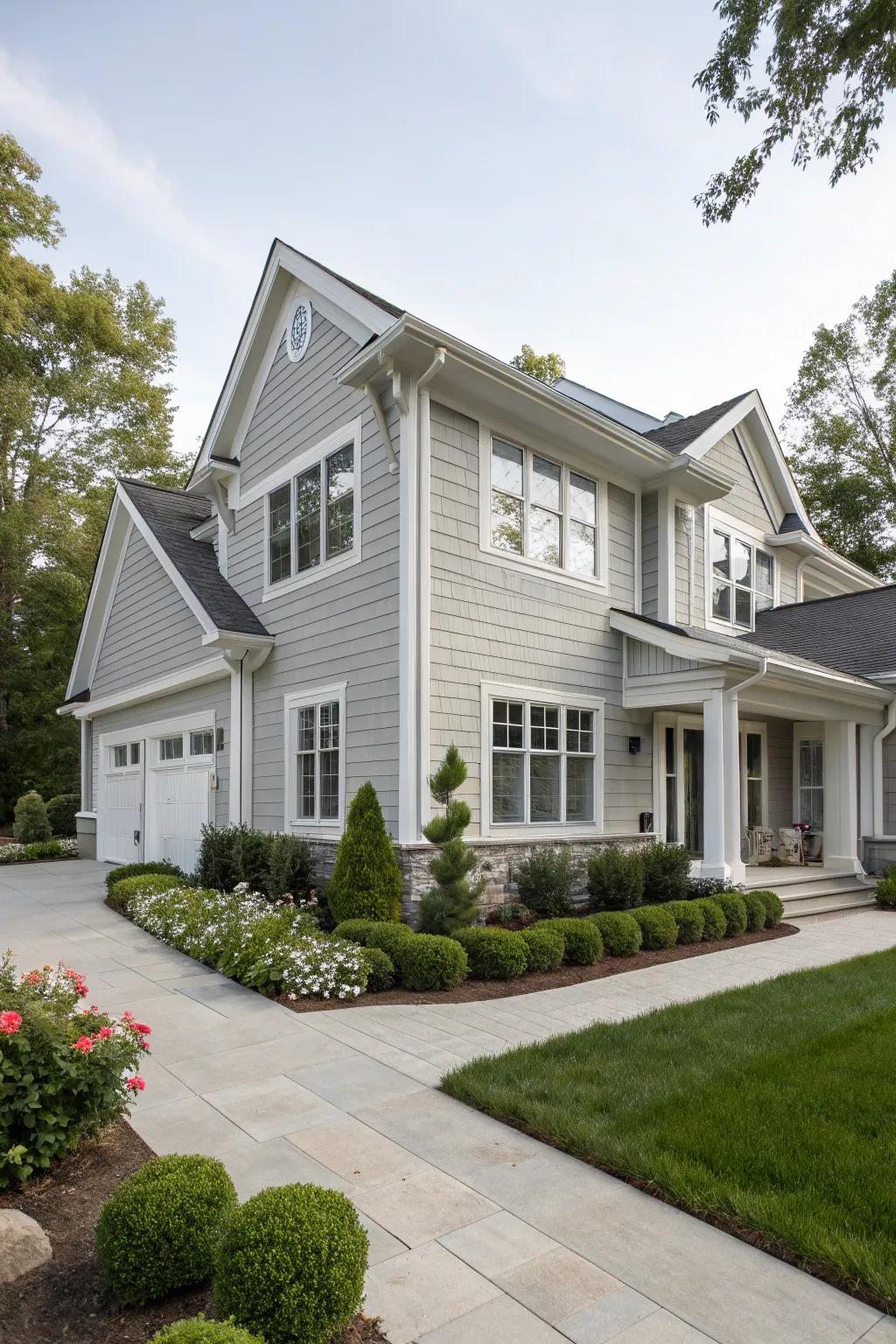 A sleek and durable exterior with fiber cement siding.