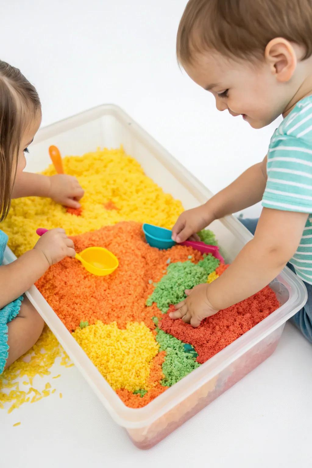 A sensory haven where toddlers can explore colors and textures through play.