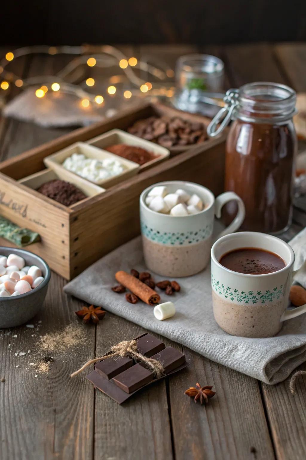 Warm up winter nights with a DIY hot chocolate kit.