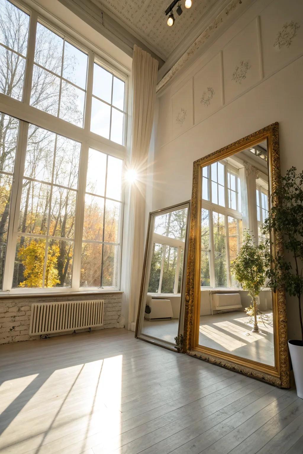Mirrors amplify natural light to brighten any space.
