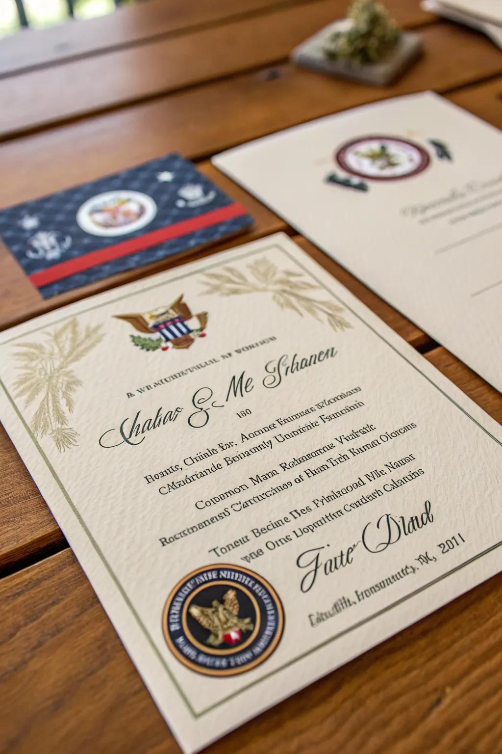 Personalized invitations add a special touch.