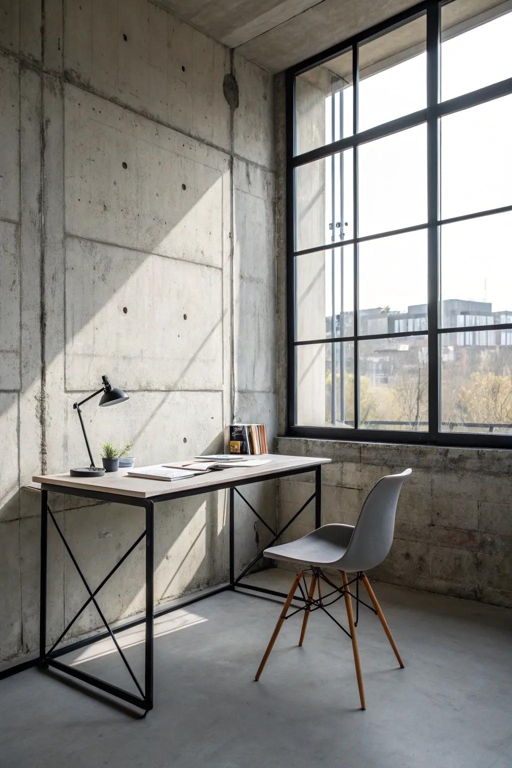 Minimalist design meets industrial style with this metal frame desk.