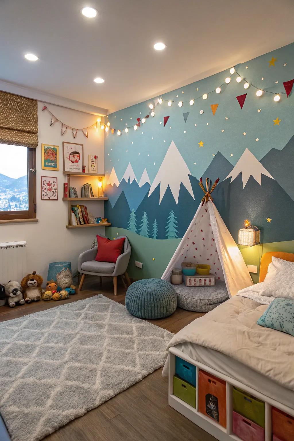 Themed walls turn a room into a world of adventure.