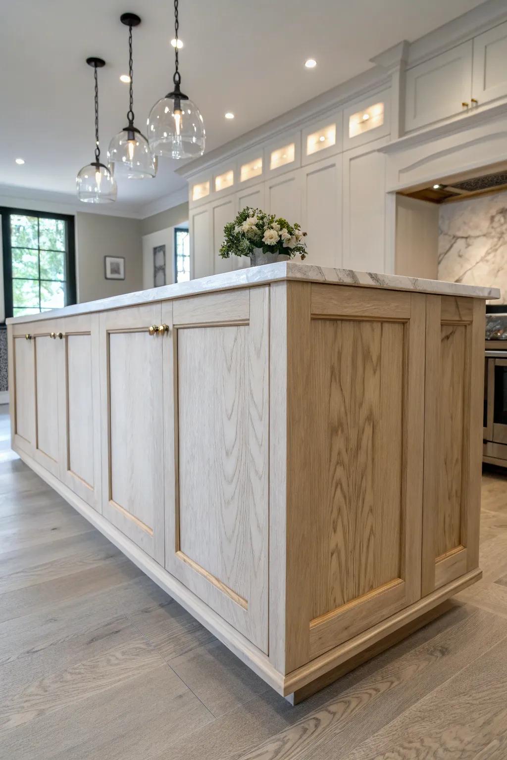 Paneled sides add a touch of classic elegance to any kitchen island.