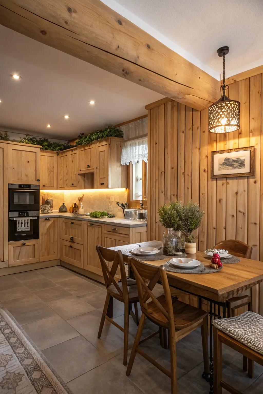 Natural wood brings warmth and texture to the kitchen.