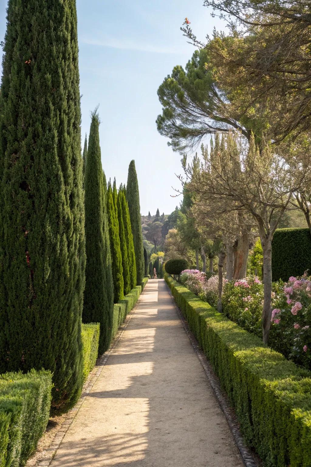 Define your garden with Leyland cypress borders for a touch of elegance.