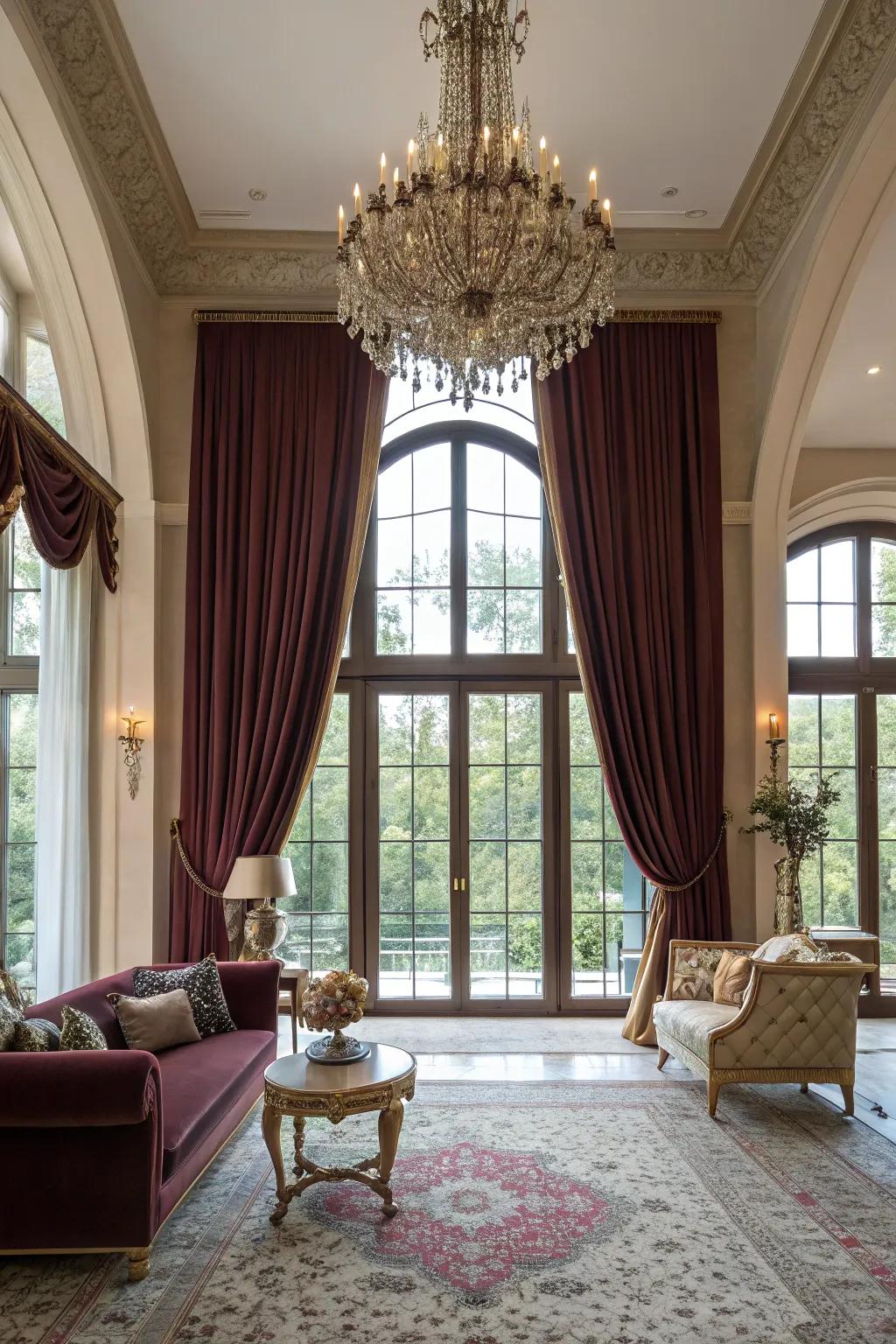 Floor-length curtains add drama and elegance to any space.