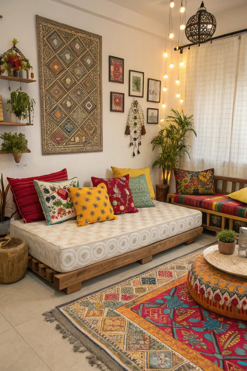 Bring energy to your space with eclectic colors and patterns.