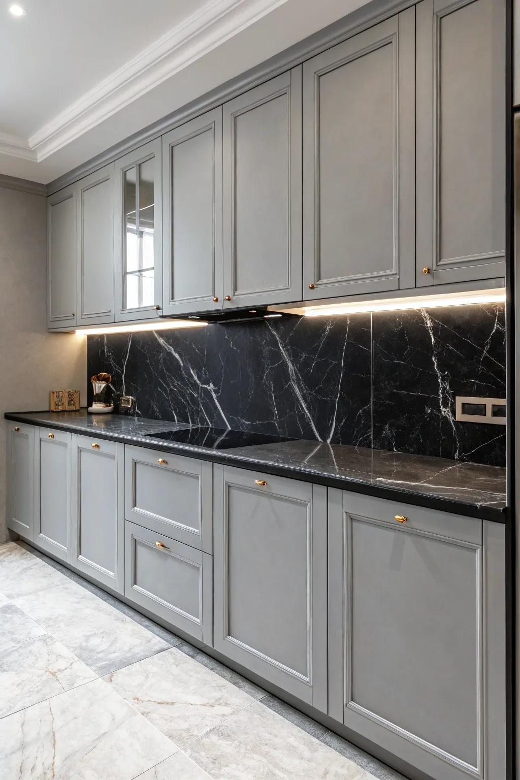 Create drama with bold countertops.