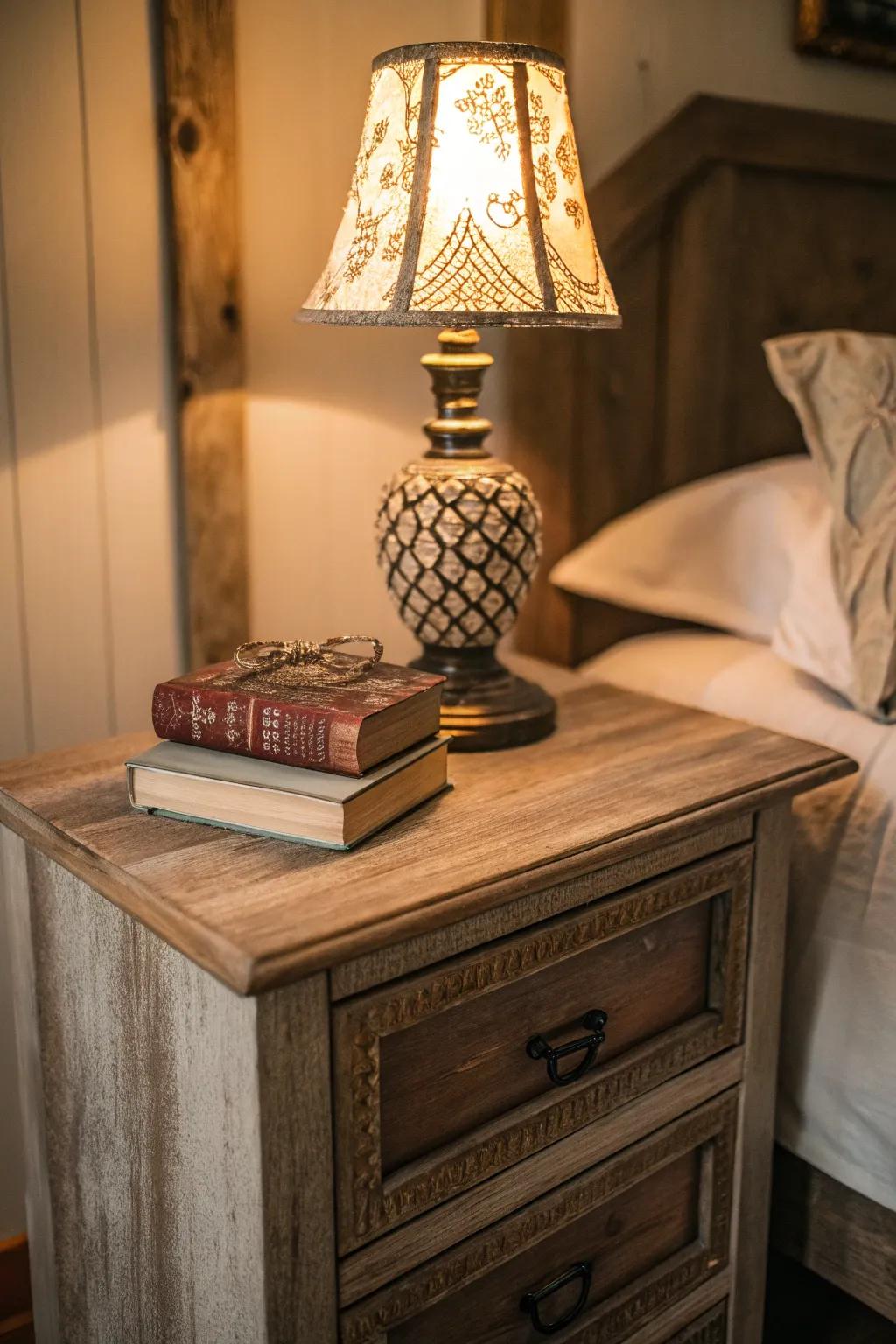 Bring warmth to your bedroom with a beautifully crafted wooden nightstand.