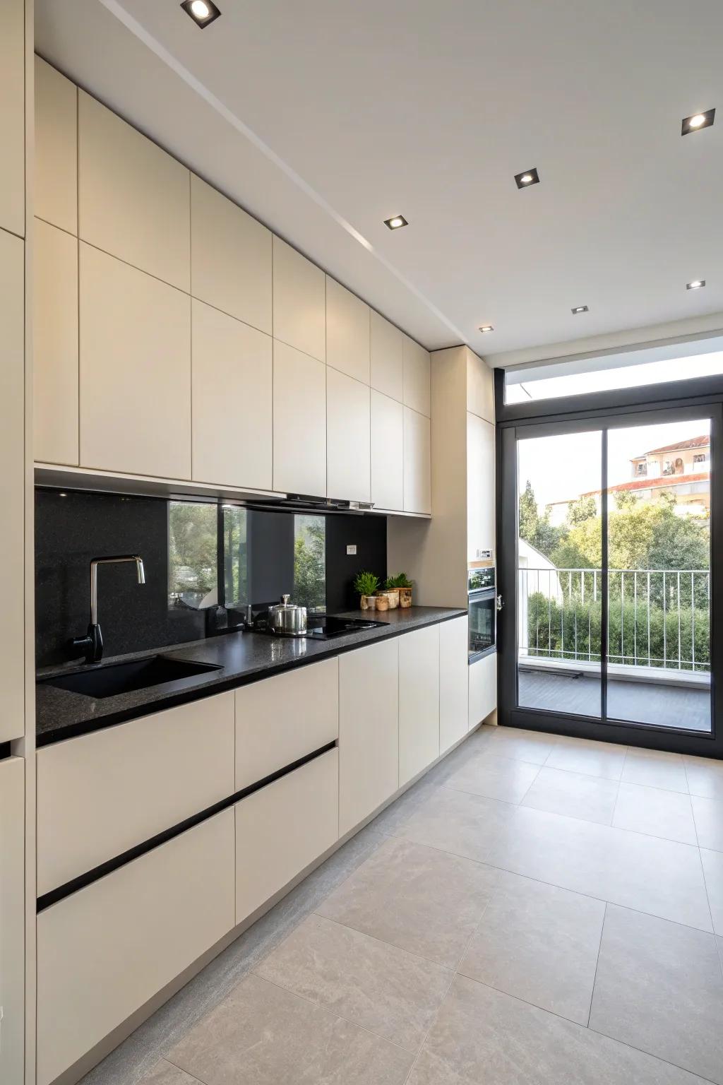 Minimalist design meets elegance in this modern kitchen.