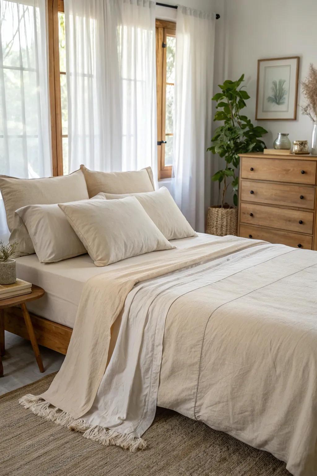 Transform a sleep space with the luxurious feel of organic cotton bedding.