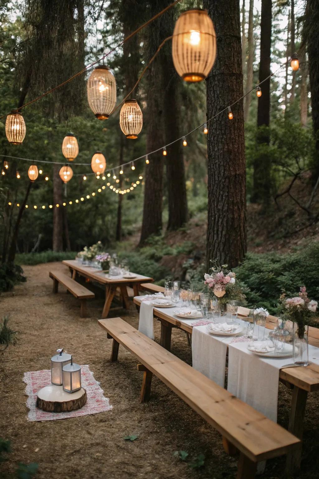 Rustic elegance meets nature for an unforgettable bridal shower.