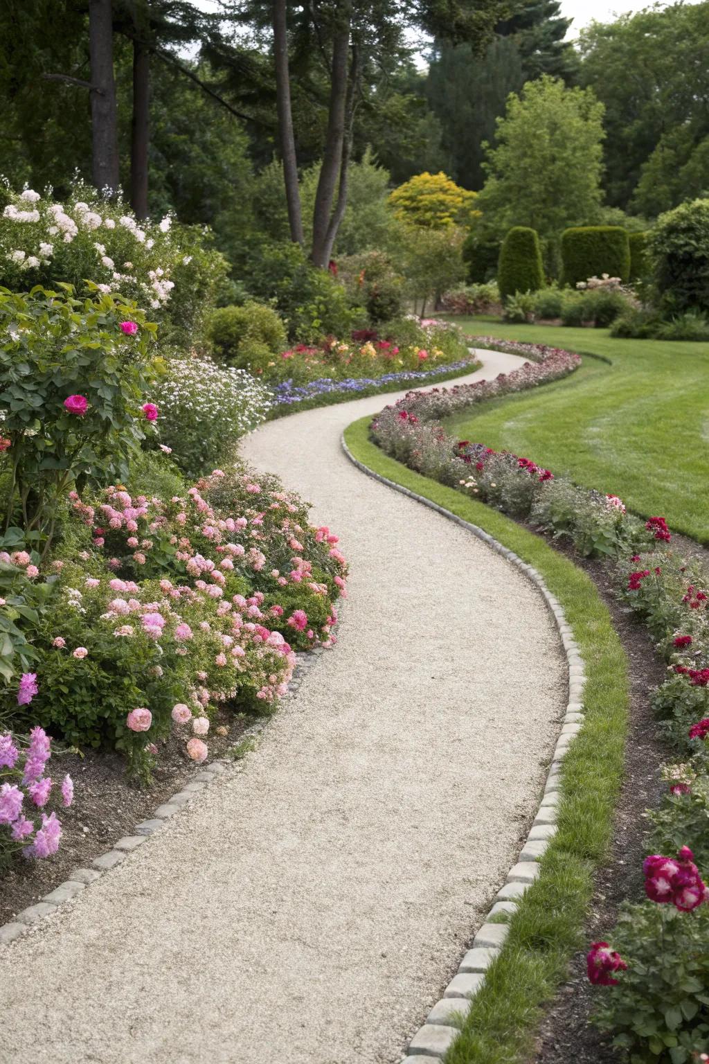 Create enchanting pathways with pea gravel.