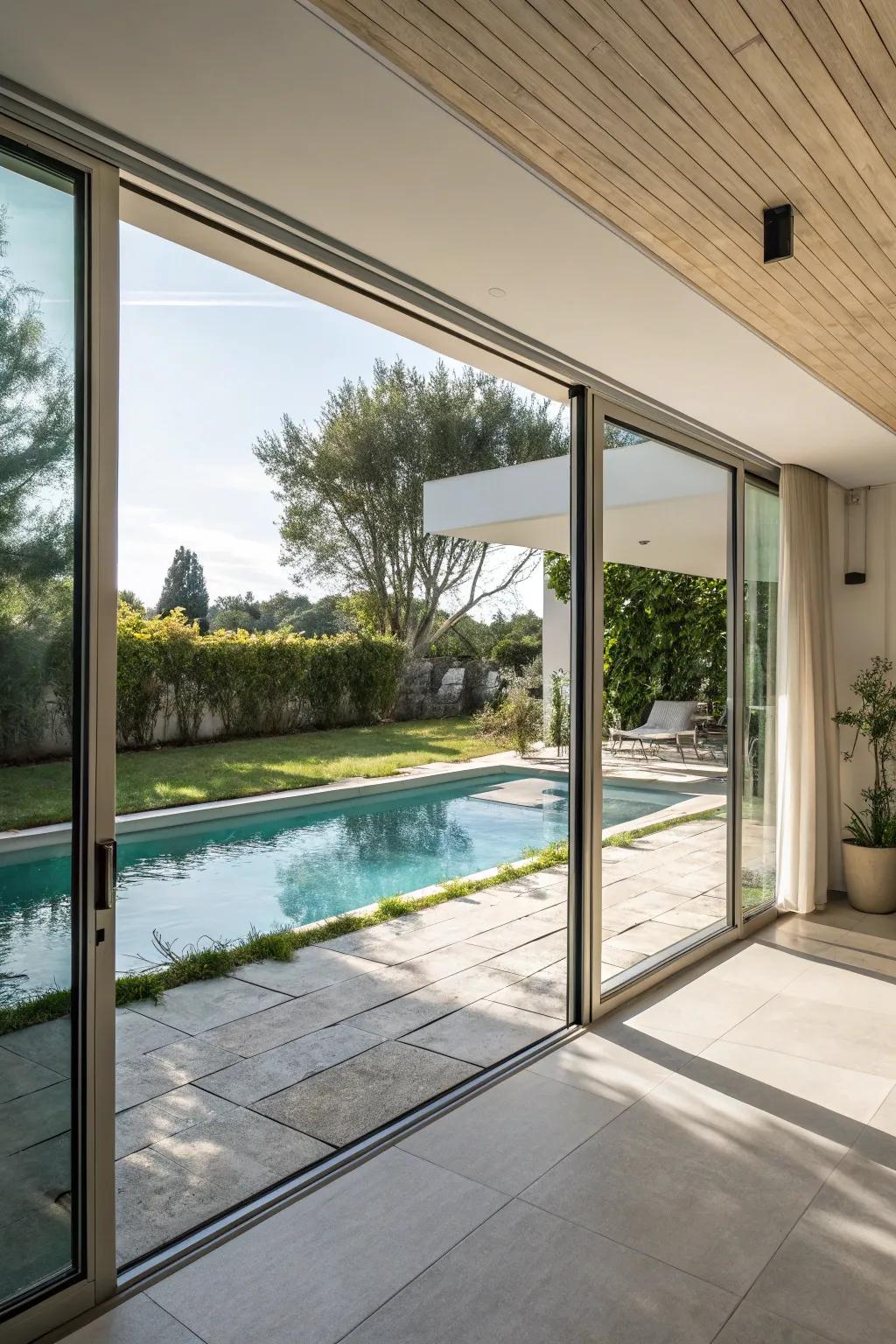 Experience seamless indoor-outdoor living with expansive sliding doors