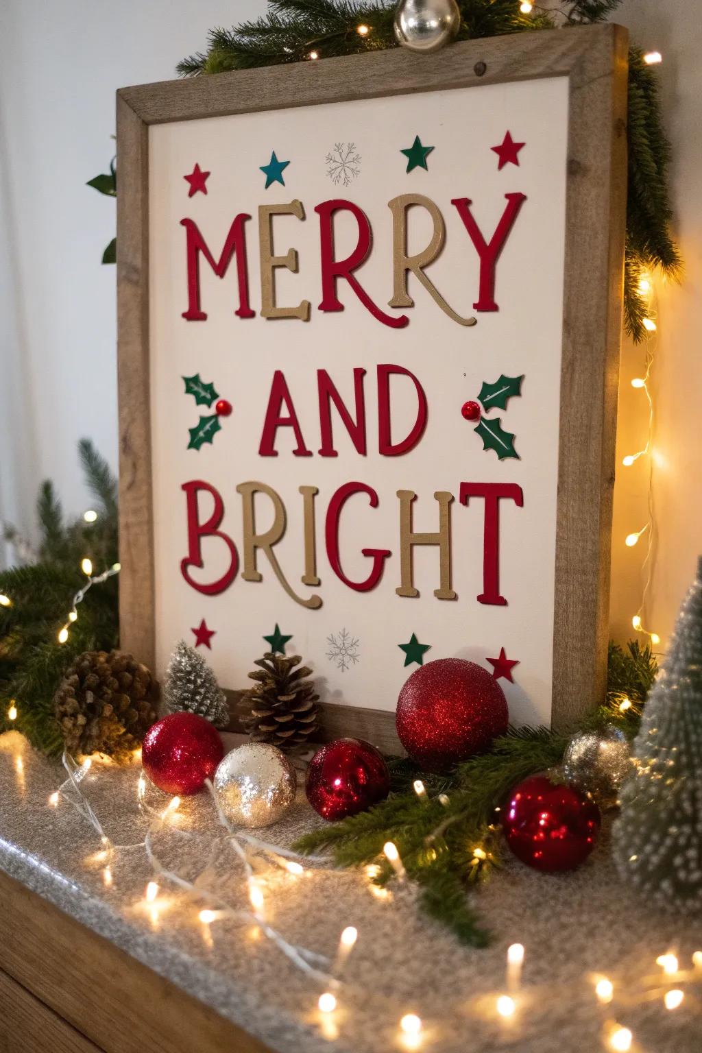 Bold festive typography for a cheerful touch.