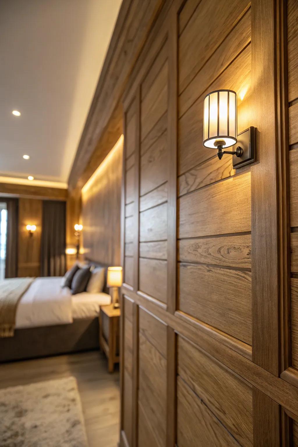 Wooden panels bring warmth and natural elegance.