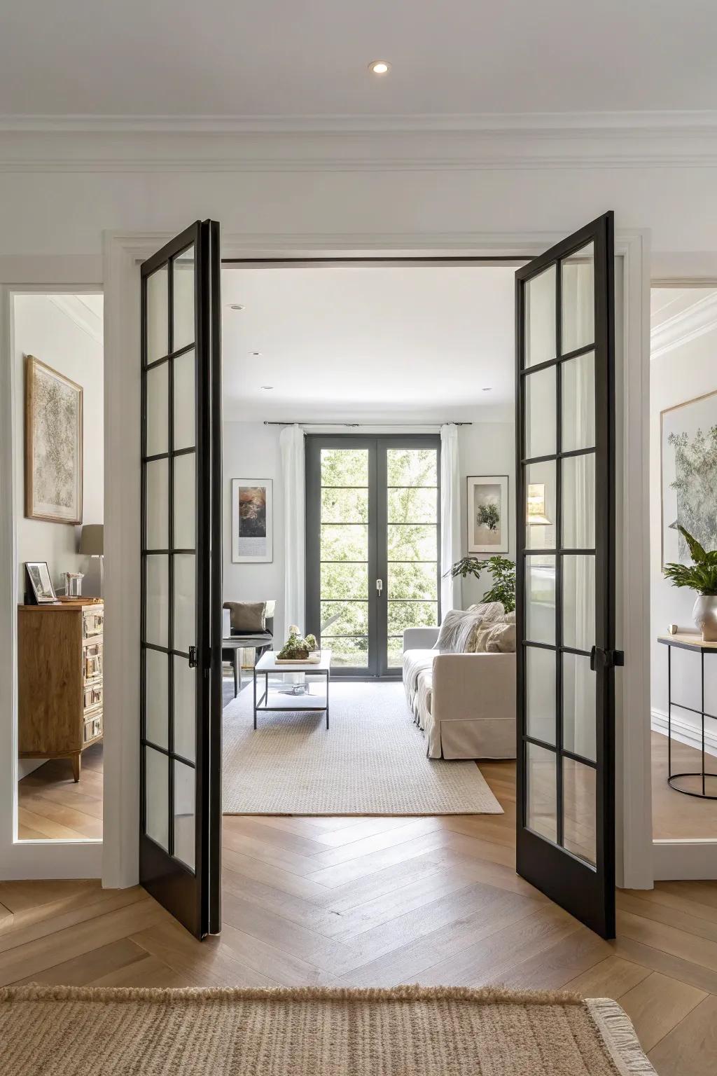 Minimalist saloon doors for a contemporary touch.