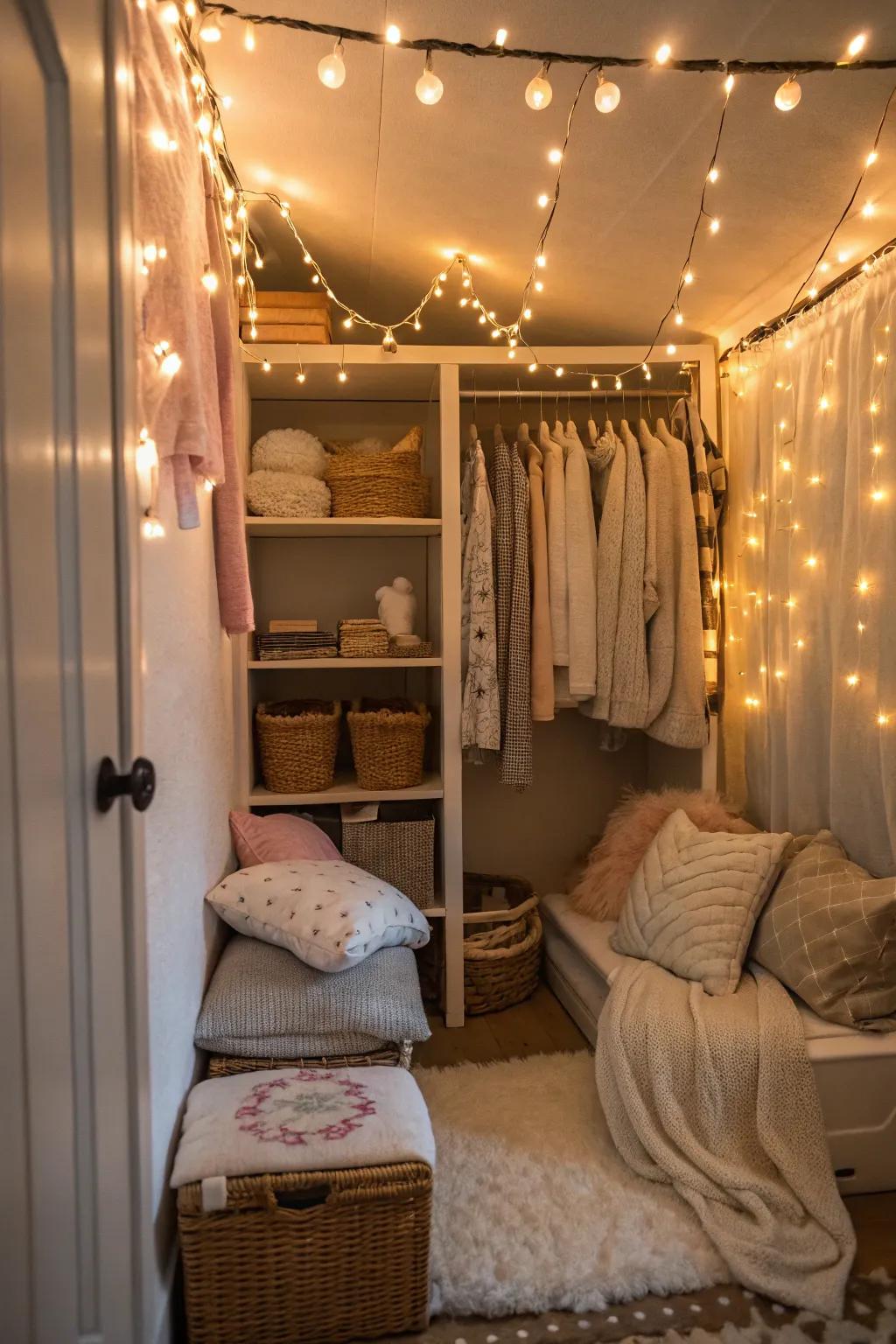 Ambient lighting turns any closet into a sensory escape.