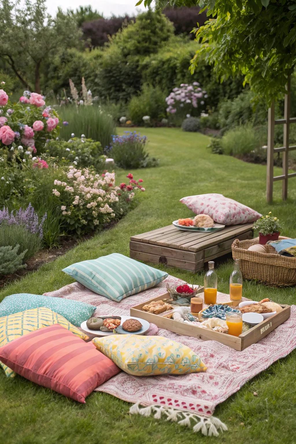 A cozy backyard picnic offers a laid-back yet charming Sweet 16 celebration.