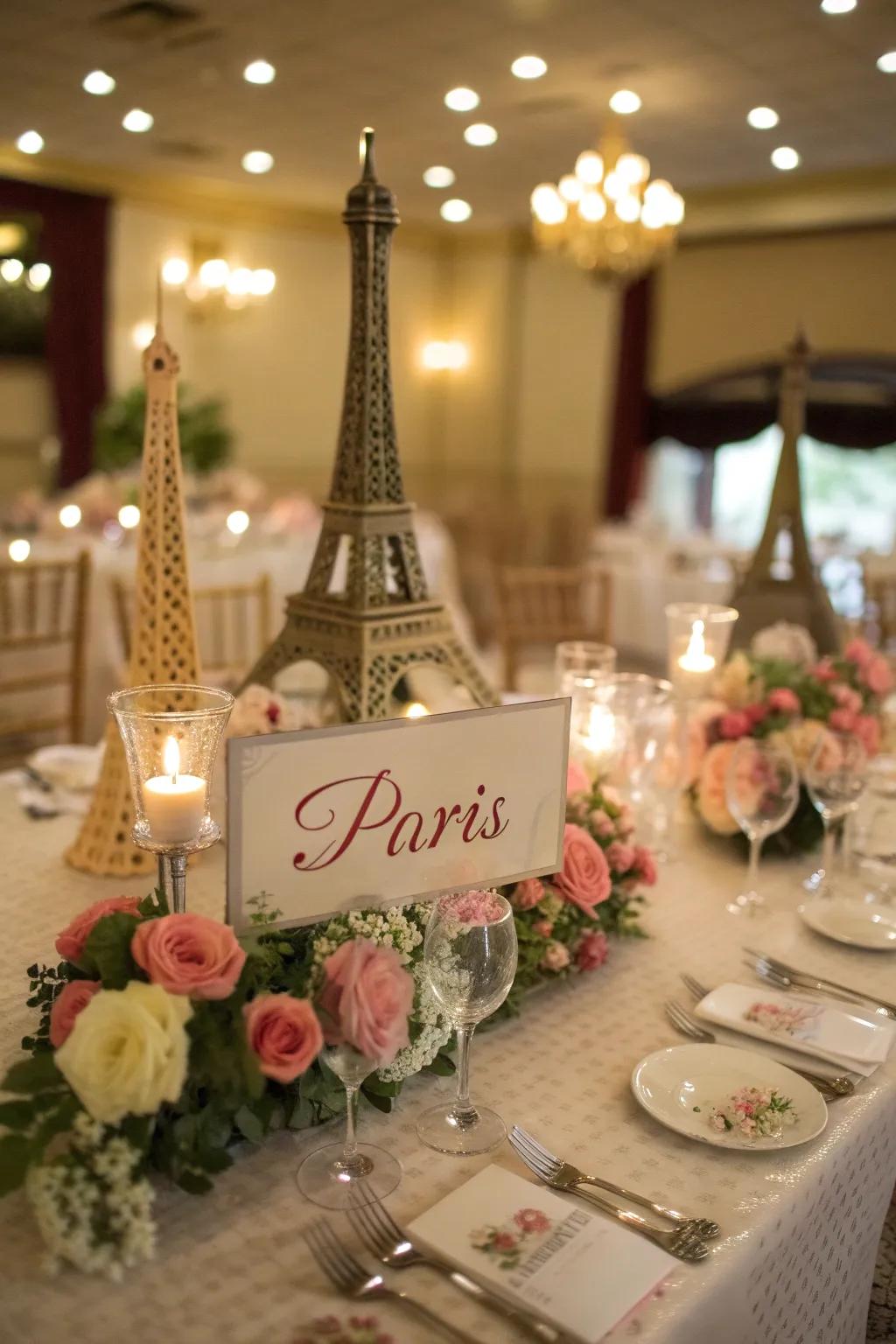 Travel-themed table names bring a sense of wanderlust to your event.