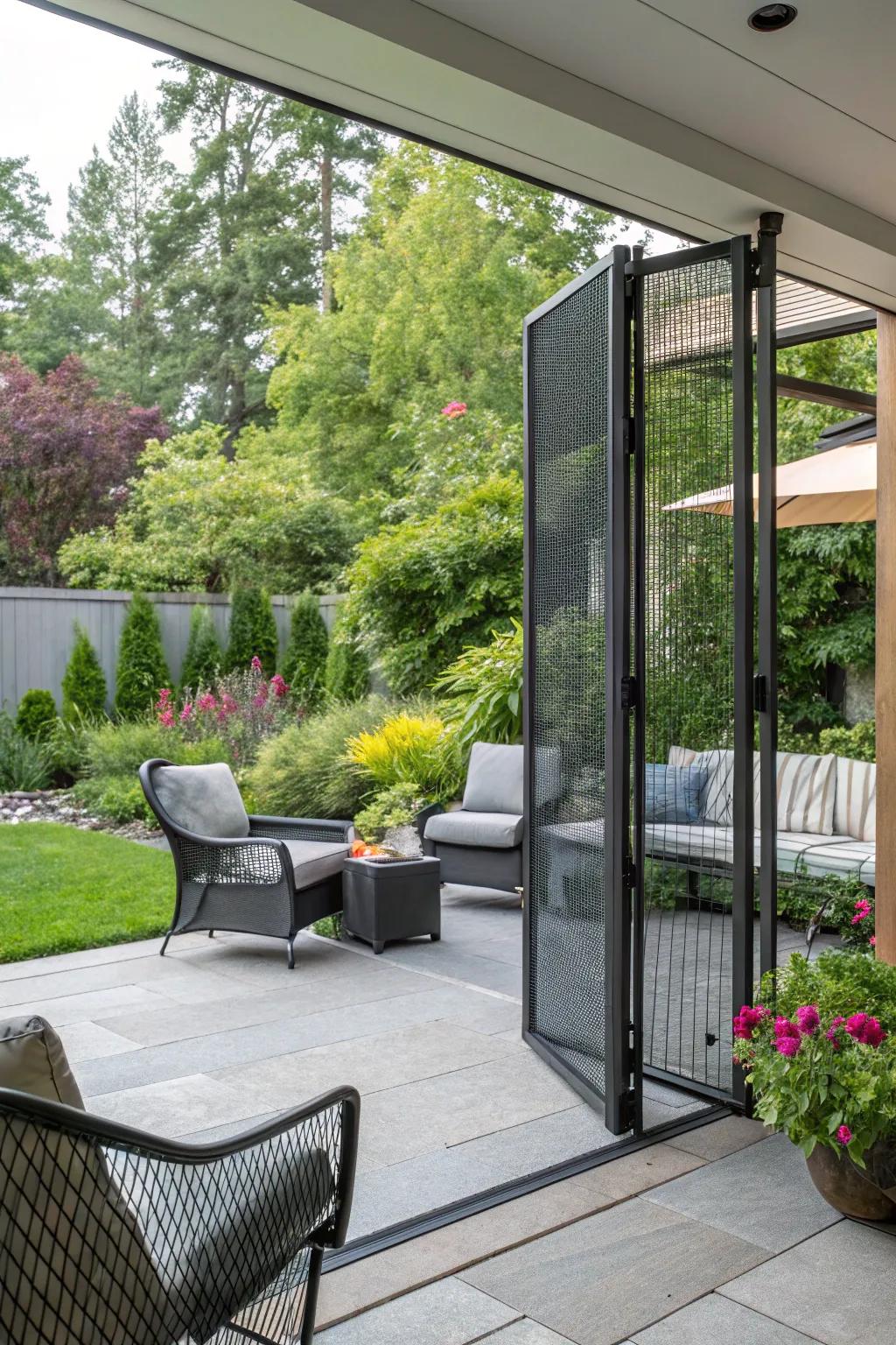 Expandable mesh gates offer safety without sacrificing style.