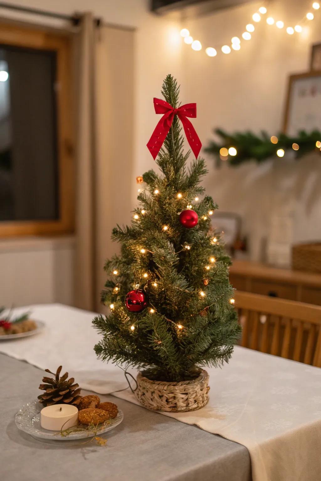 A charming miniature tree that's both decorative and safe.