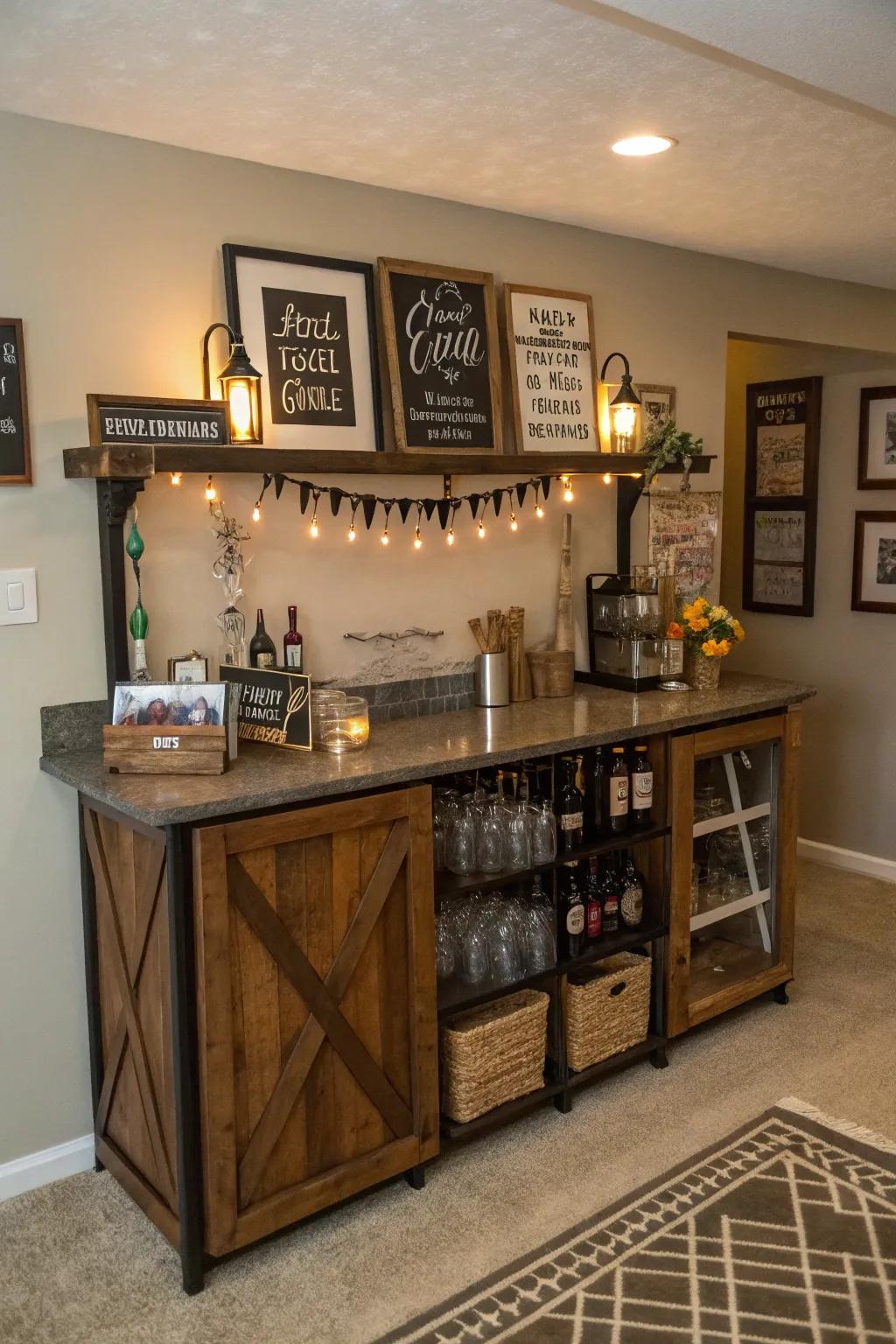 Personalized elements make your bar setup uniquely yours.