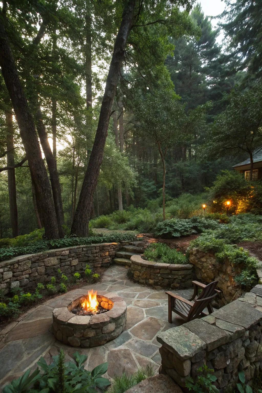 Create a private escape with a hidden oasis fire pit in your yard.