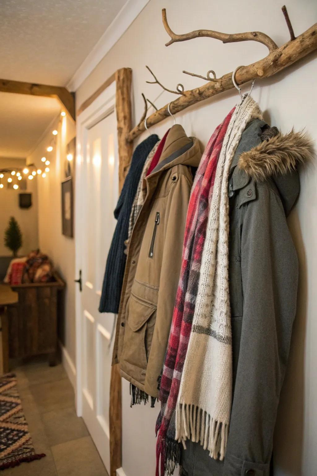 Organize in style with driftwood coat hangers.